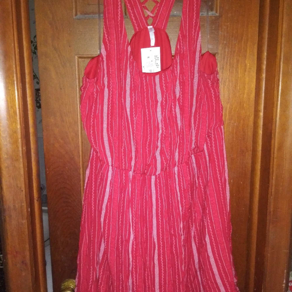 3x Red Striped Dress
